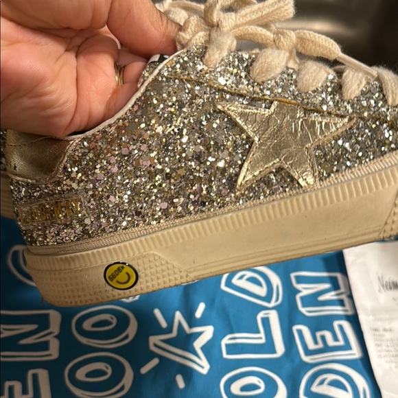 Girl Golden Goose gold Glitter Sneakers size 29 US 12 - Picture 4 of 6